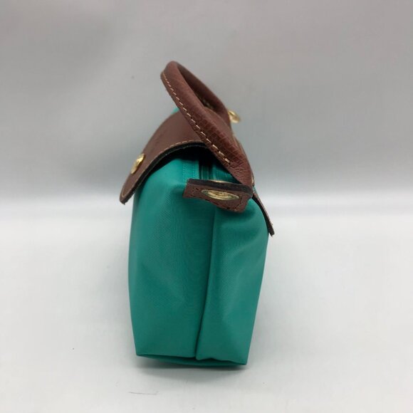 Longchamp Turquoise Nylon Le Pliage Mini Pouch - Picture 3 of 11
